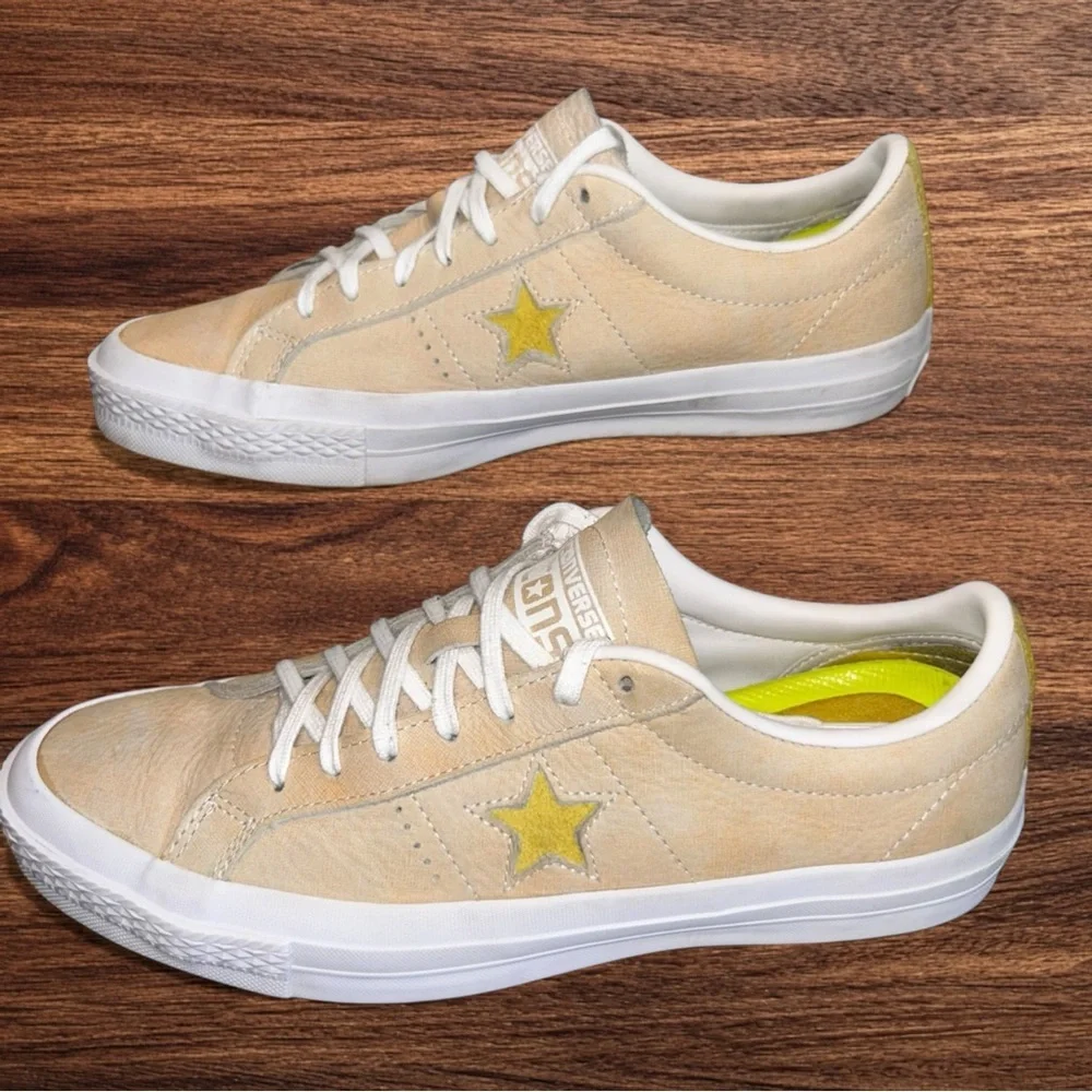 Converse One Star Ox Shoes Leather Bitter Lemon/White (153994C) Men’s 8.5 - Picture 3 of 11